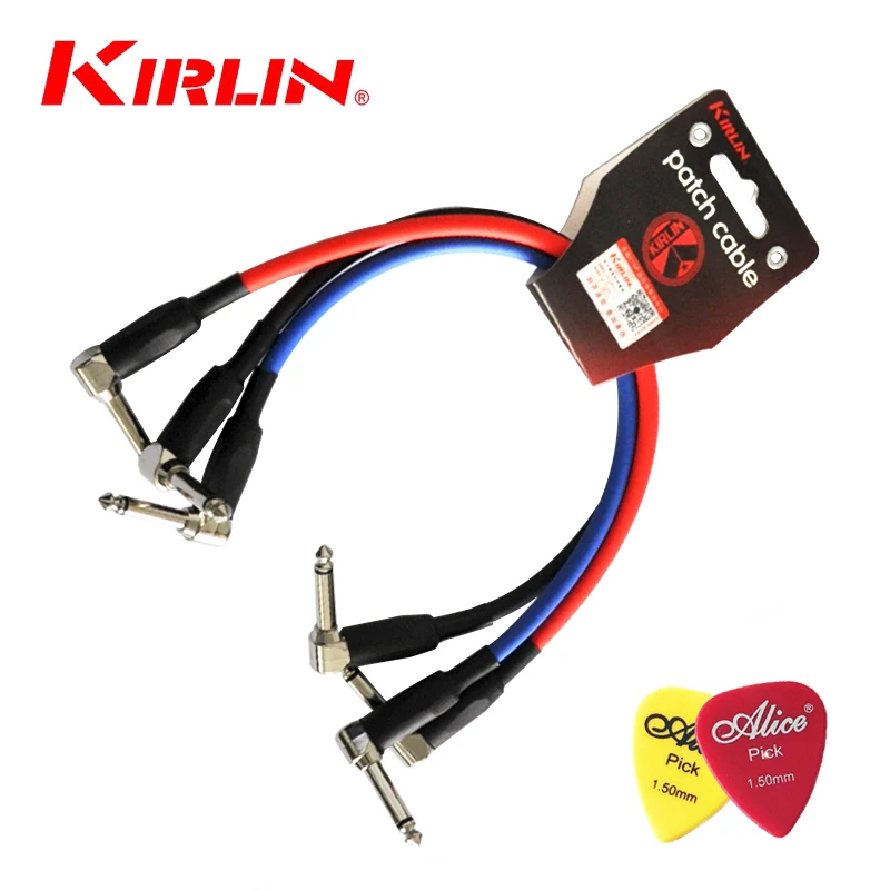 3PCS/LOT Kirlin Premium Plus Cable 0.3m Effect Guitar Cable / Pedal line/ General Effect Pedal Cable Stomp Box with two picks