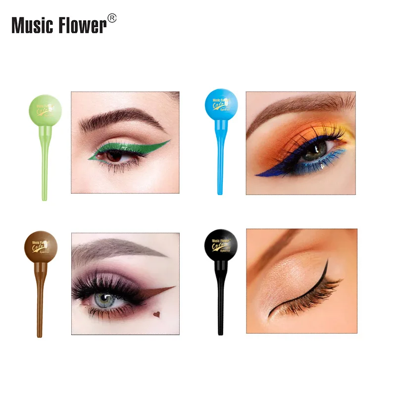 Musicflower Een Swell Mei Cai Shui Xing Eyeliner Dikke Zwarte Waterdichte Niet Smudge Eyeliner Lollipop M2021