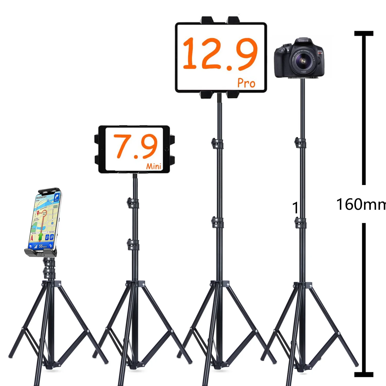 

Tablet holder stand for iPad stand tripod 8'' 9.7'' 10.1'' pro 12.9 for iphone 11 12 cell phone Height Adjustable for Samsung