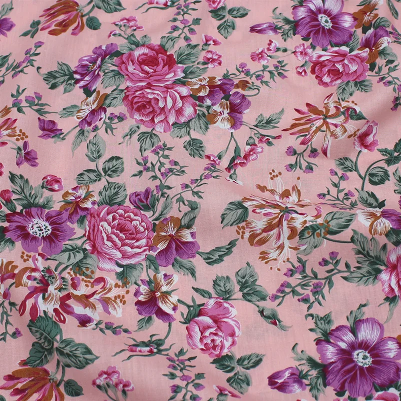 Pure Cotton Thin Floral Dress Shirt Cloth Garment Fabric DIY Handmade Sewing Accessories By Meters