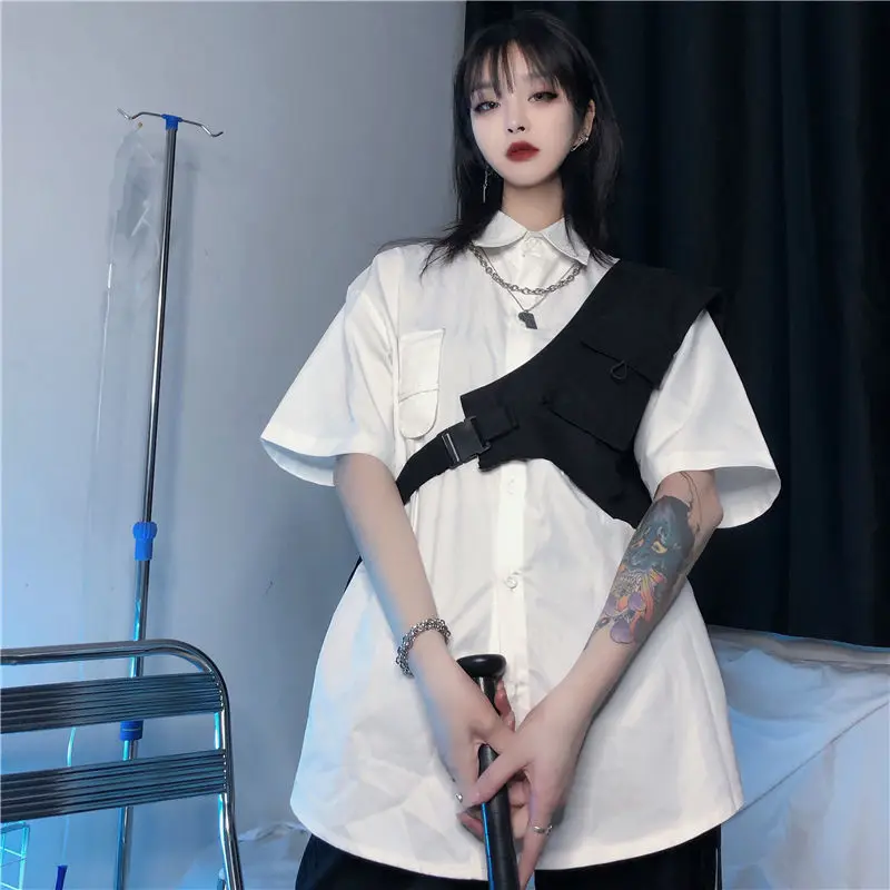 Vests Women Pocket Fashion Summer Adjustable Waist All-match Outwear Solid Casual Harajuku Aesthetic Simple Ulzzang Street Style