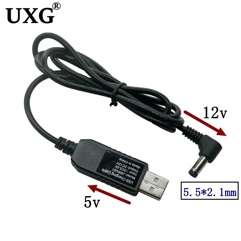 90 graus usb power boost linha dc 5v para dc 9v/12v step up módulo conversor usb adaptador cabo 5.5*2.1mm pl