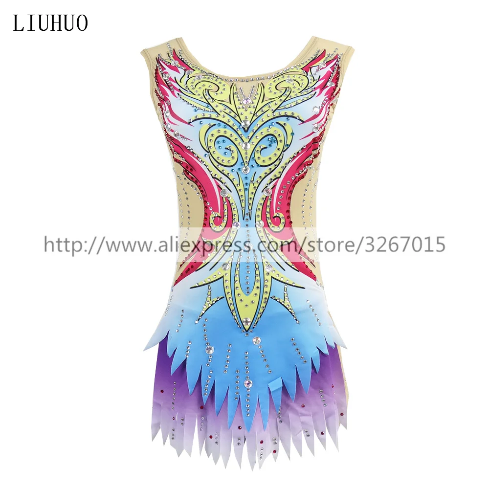 LIUHUO Women Rhythmic Gymnastics Leotards Girls Performance Suit Artistic Sleeveless Ice Skating Dress Dance Competition Kids