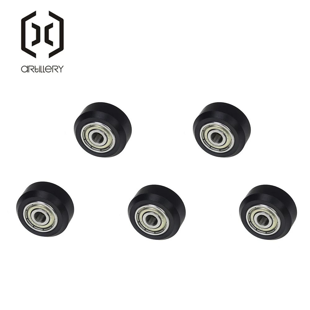 5pcs CNC Openbuilds Plastic POM Pulley with 625zz Idler Pulley Gear Passive Round/V Groove Perlin Pulley for 3d Printer