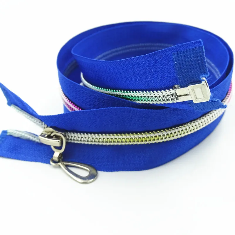 

10/20 шт. Нейлоновые цветные зубья с градиентом 5 # открывающаяся молния 60 см (24 дюйма)