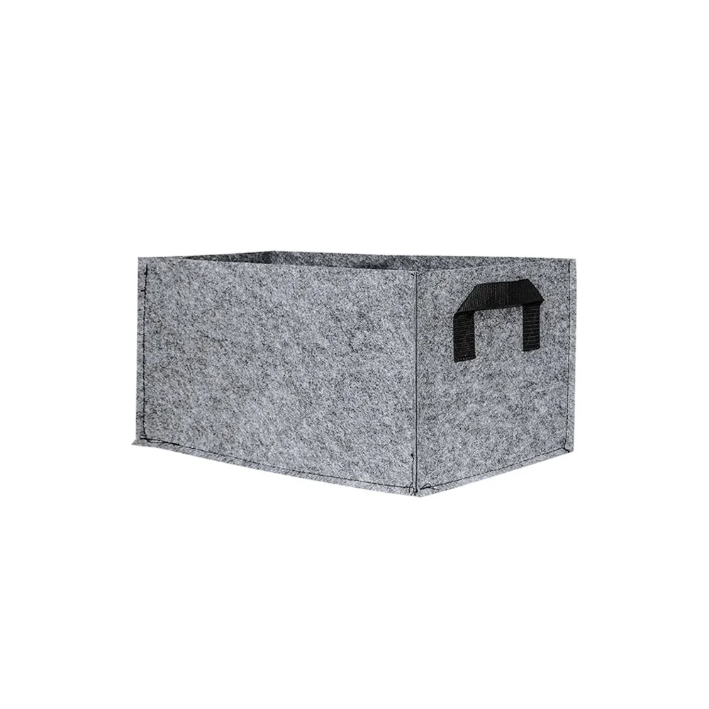 1pcs Gray Square Fabric Grow Bags Felt Growing Bag Pots Home Gardening Plant Vegetable Flower Growing Planter Container