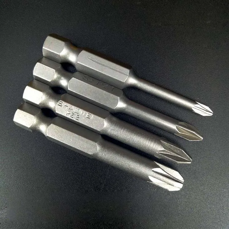 10PC 50MM Length PZ0 PZ1 PZ2 PZ3 Screwdriver Bit Magnetic Pozidriv Pozi Screwdriver Set 1/4\