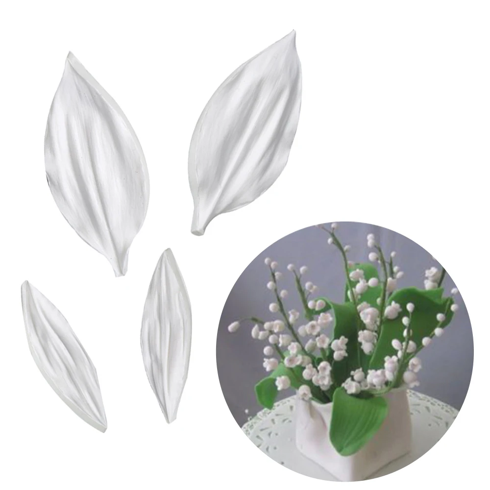 2PCS Lily Petal Veiner Silicone Mould Set Cake Decorating Tool Fondant Sugarcraft Molds Handmade Bakeware Tools M2828