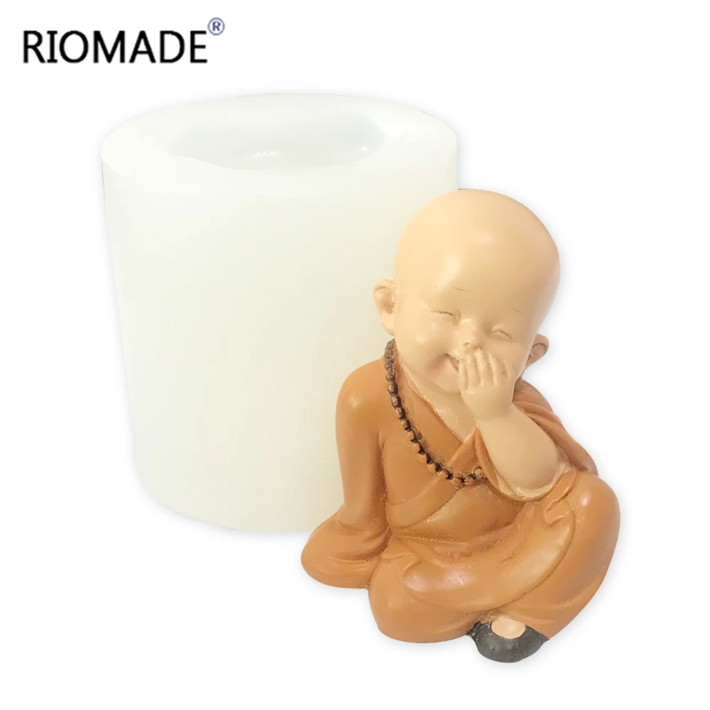 Monk Silicone Mold Creativity Cute Buddhist Monk Handmade Aromatherapy Candle Plaster Soap Making Mould Ornaments Decoration