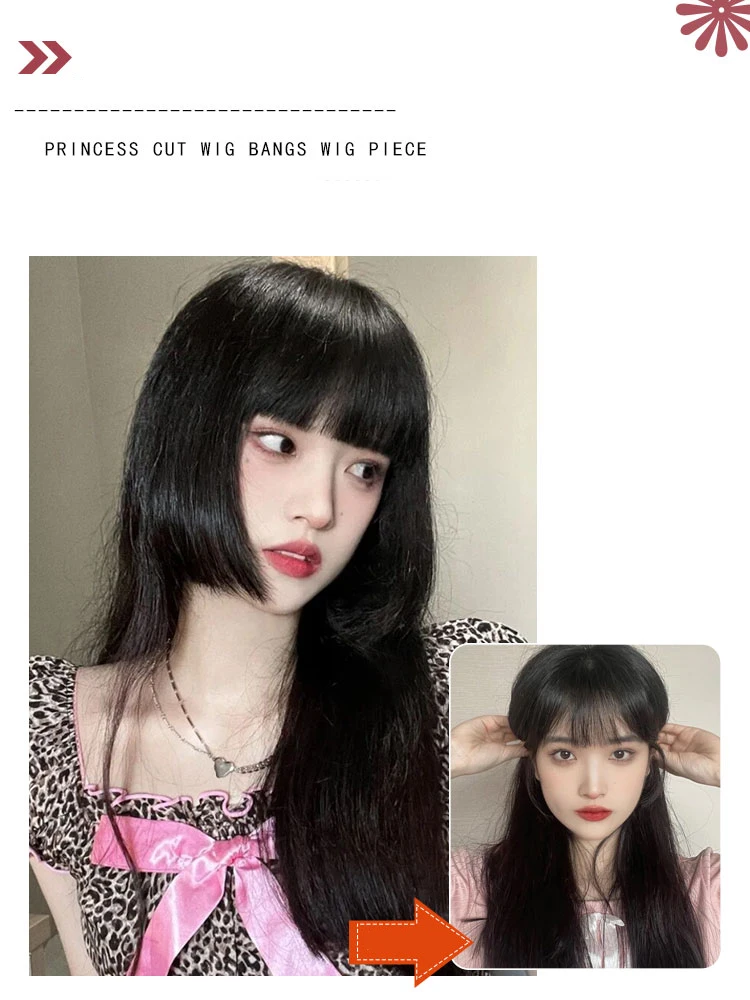 TALANG Princess Hime Cut Bangs Hairstyles Clip en flequillo, flequillo para el cabello para mujer, Clip para el cabello