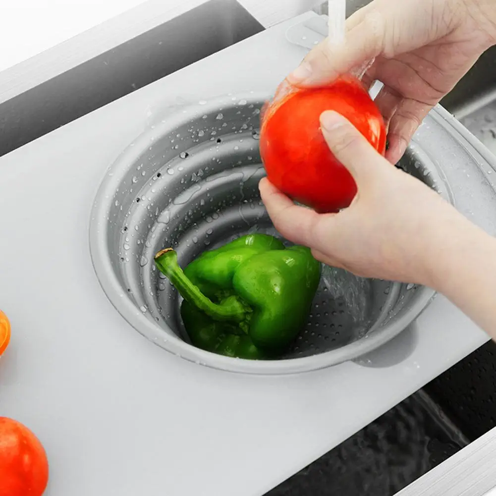 Innovative Multi-Functional 3 in 1 Chopping Board Detachable Folding Drain Basket Sink Cutting Board Kitchen Tools