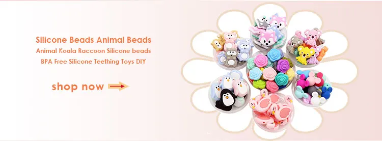 BOBO.BOX Silikon Beißringe Perlen Umweltfreundliche BPA FREI Baby Zahnen Brief Perlen Schnuller Kette Clip DIY Halskette Rattail Cord – Detail 1