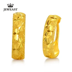 JLZB 24K Pure Gold Earring Real AU 999 Solid Gold Earrings Beautiful Gypsophila Upscale Classic Fine Jewelry Hot Sell New 2023