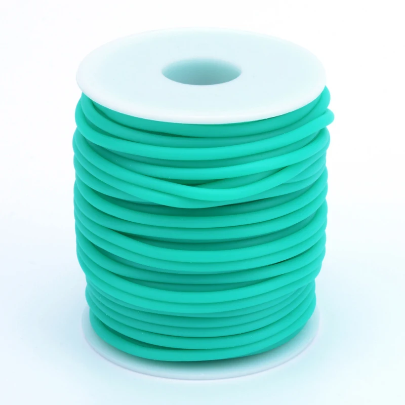 1Roll 2mm 3mm 4mm Holle Pijp Buisvormige Rubberen Koorddraad Omwikkeld met Plastic Spoel Voor DIY Sieraden Maken Bevindingen - afbeelding 1