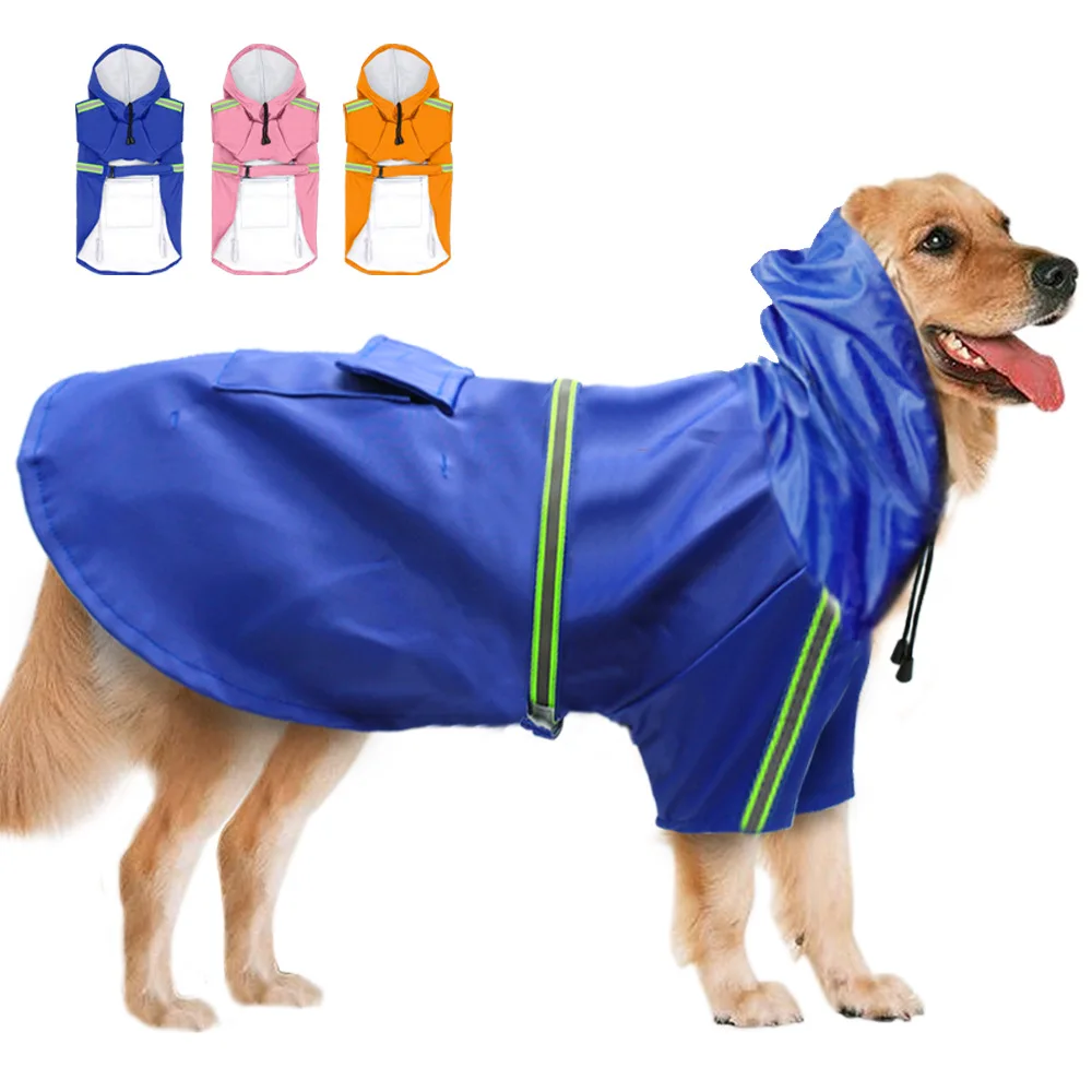 

New Waterproof Large Dog Raincoat Jumpsuit Rain Coat For Big Medium Small Dogs Pet Cloak Labrador Golden Retriever Husky Jacket