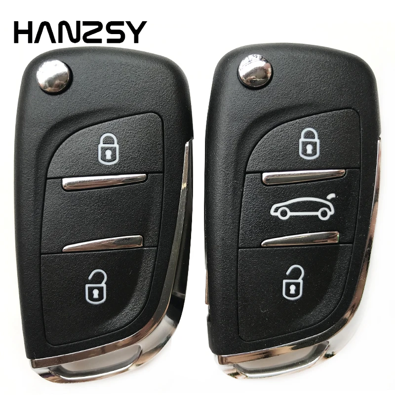 2/3 Button Folding Flip key Case For PEUGEOT 407 406 207 107 607 CITROEN C5 C3 C4 Replaceable Car key Fob Cover HU83/VA2 blade