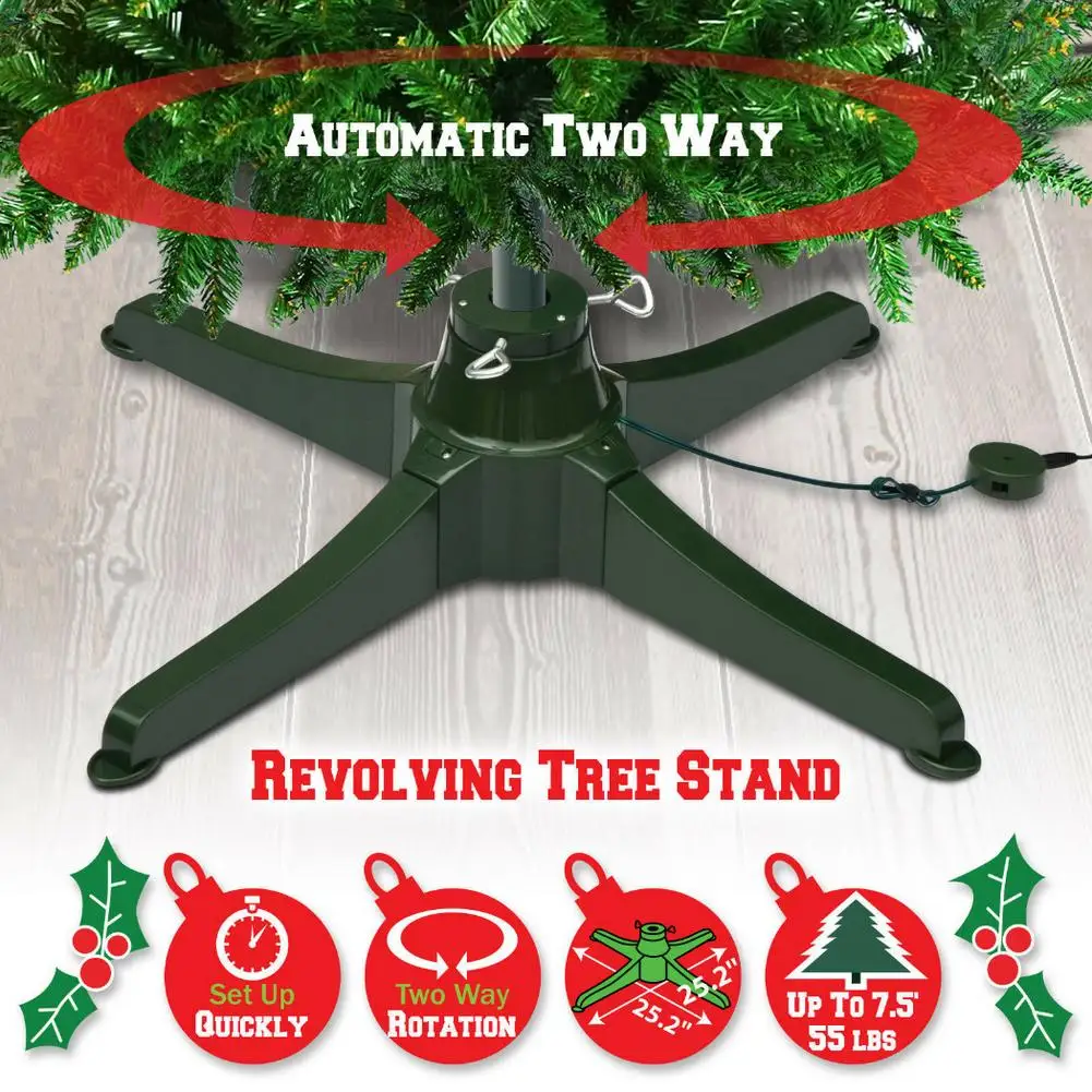 60/80cm Christmas Tree Electric Rotating Base Stand Xmas Tree Bottom Support Holder Christmas Decoration EU/UK/AU/US Plug