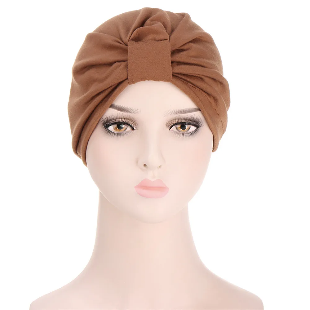 2024 Nieuwe Mode Bandana 'S Vrouwen Tulband Moslim Hoed Twist Hijab Motorkap Volwassen Chemo Hoed Knoop Twist Tulband Hoofdbanden Moslim Pet