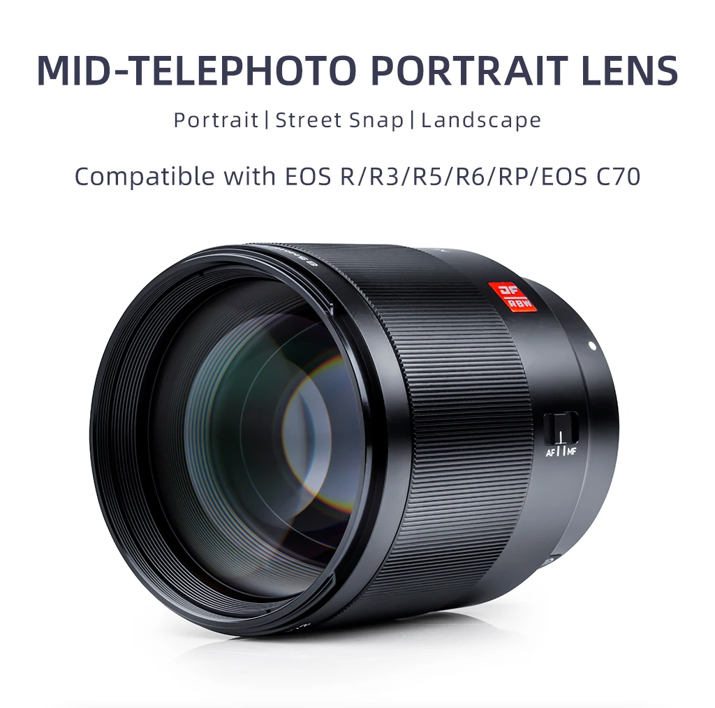 VILTROX 85MM F 1,8 Canon Objektiv Volle Rahmen Auto Fokus Porträt Objektiv Große Blende Objektiv für Canon RF montieren EOS-R EOS-R6 Kamera Objektiv