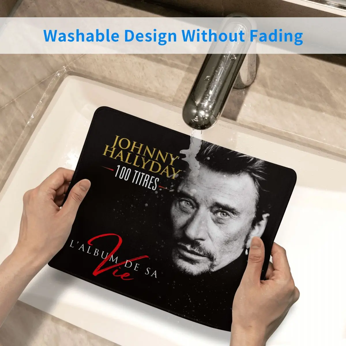 Johnny Hallyday Rock Music Mouse Pad Custom Non-Slip Rubber Base Gaming Mousepad Accessories France Singer Office Desktop Mat