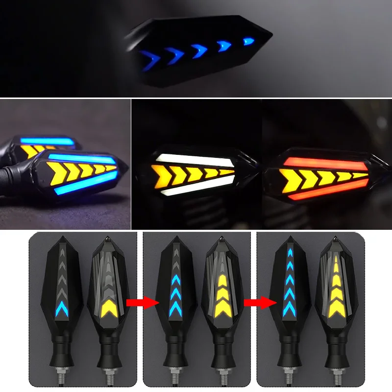 Universal M10 Double Side Flowing Turn Signals Motorcycle LED Turn Signal Light Built-in Relay Flashing Blinker Bolt IP65