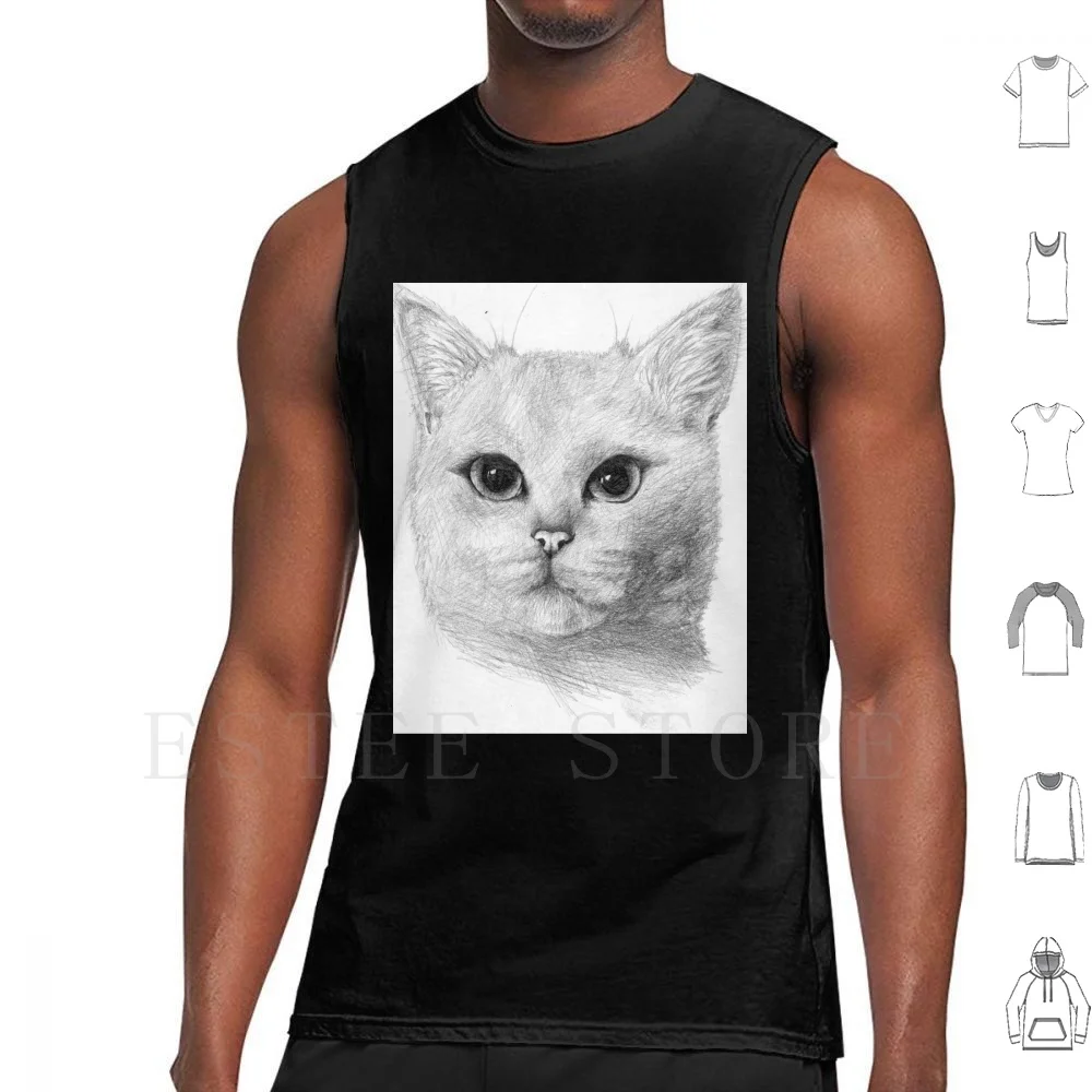 Cat Realism Drawing Tank Tops Vest Realism Realism Drawing Realism Art Realistic Realistic Drawing Realistic Art Cat Cat