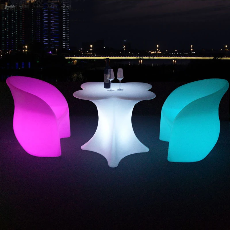 LED Rechargeable lilluminated Leisure Chair Armchair glowing led bar chair Living Room Furniture bar disco sofa Salon