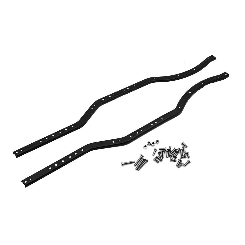 AXSPEED 2Pcs  Stainless Steel Black Girder Side Frame Chassis Rails for Axial SCX10 II 90046 90047 1/10 RC Crawler Car Parts