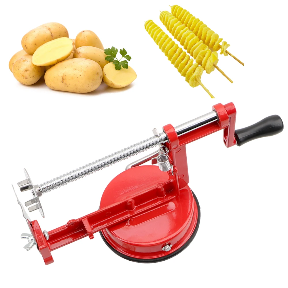 HILIFE Twisted Potato Apple Slicer Manual Stainless Steel Spiral French Fry Cutter Vegetable Spiralizer Kitchen Cooking Tools