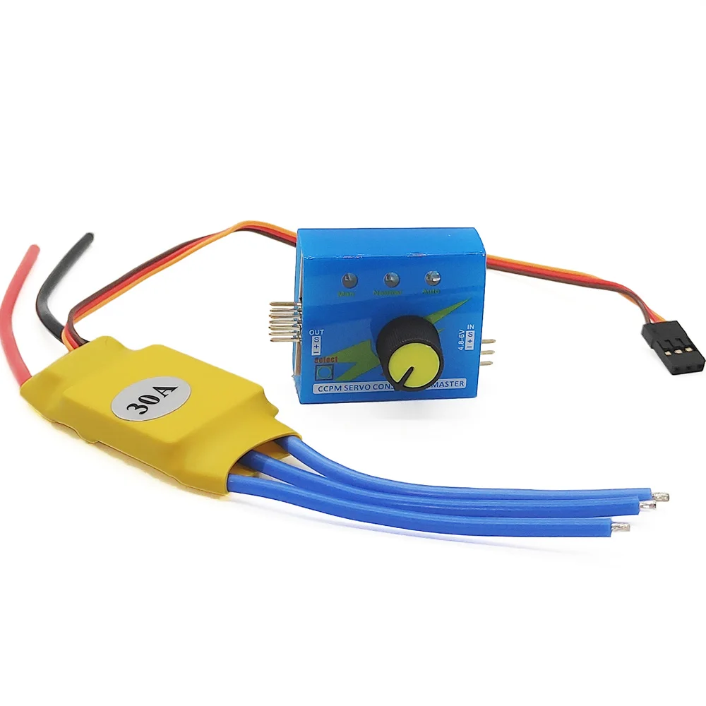 Contrôleur de Vitesse Sans Balais XXD 30A ESC + Testeur de Servo Esc 3ch, 4.8-6V CCPM, Maître de Constance