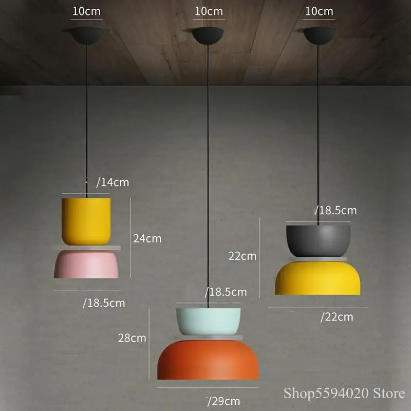 Imagem -05 - Designer de Luzes Pingente Lustre Simples e Moderno Luzes Pingente Halo Hanglamp Nordic Loft Lustres Makaron Lamparas Iluminação