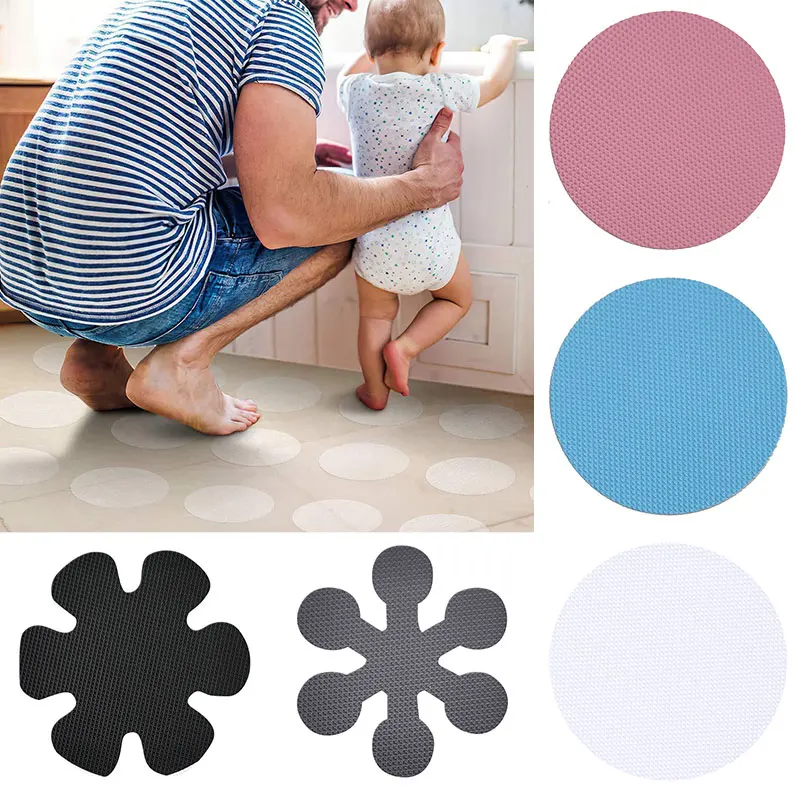 10PCS Bathroom Slip Transparent Non-Slip Tape Anti-Slip Strips Shower Stickers Square Round Snowflake Stair Sticker