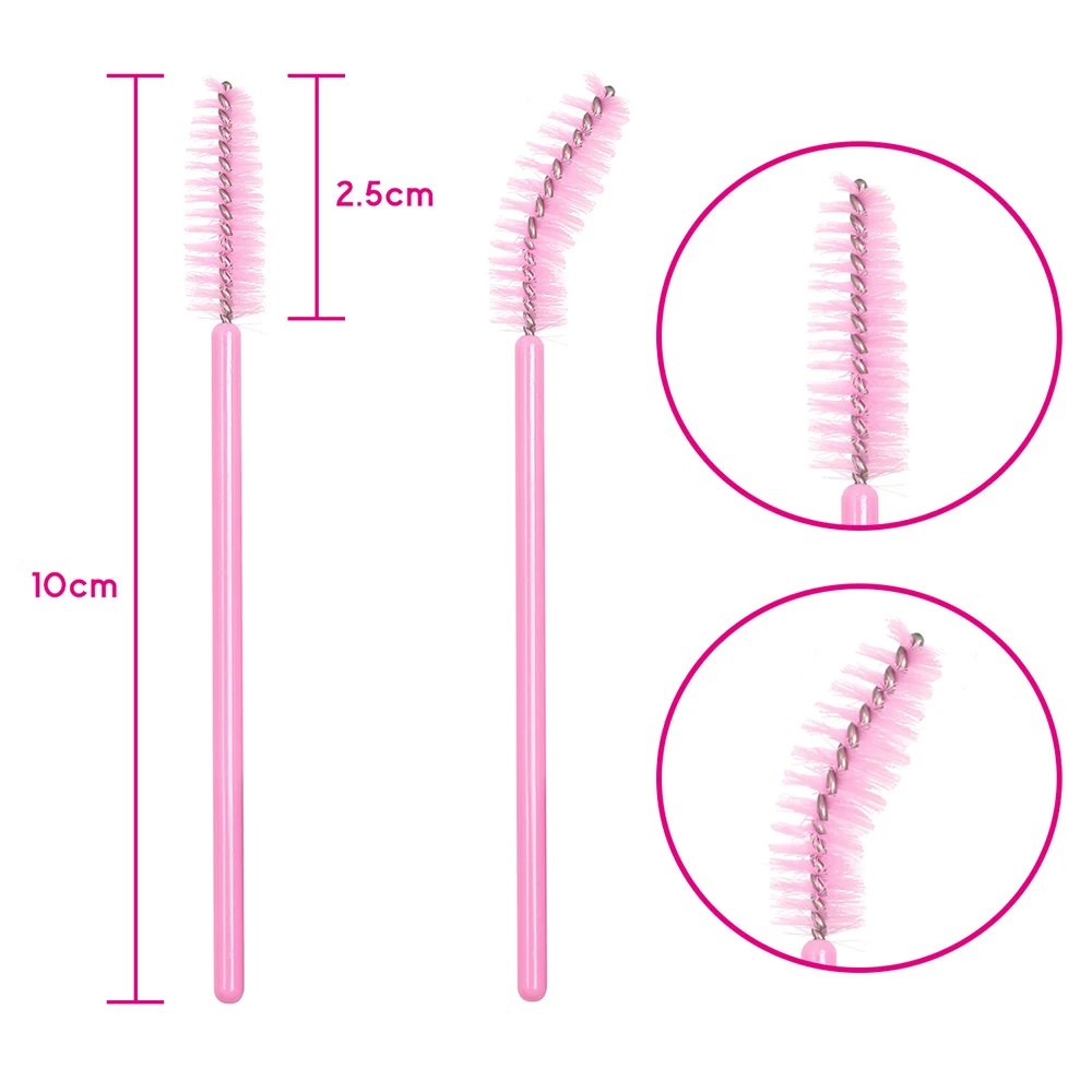 Brosse à cils réutilisable, baguettes pour Mascara, bobine, pinceaux cosmétiques pour le maquillage, 50pcs