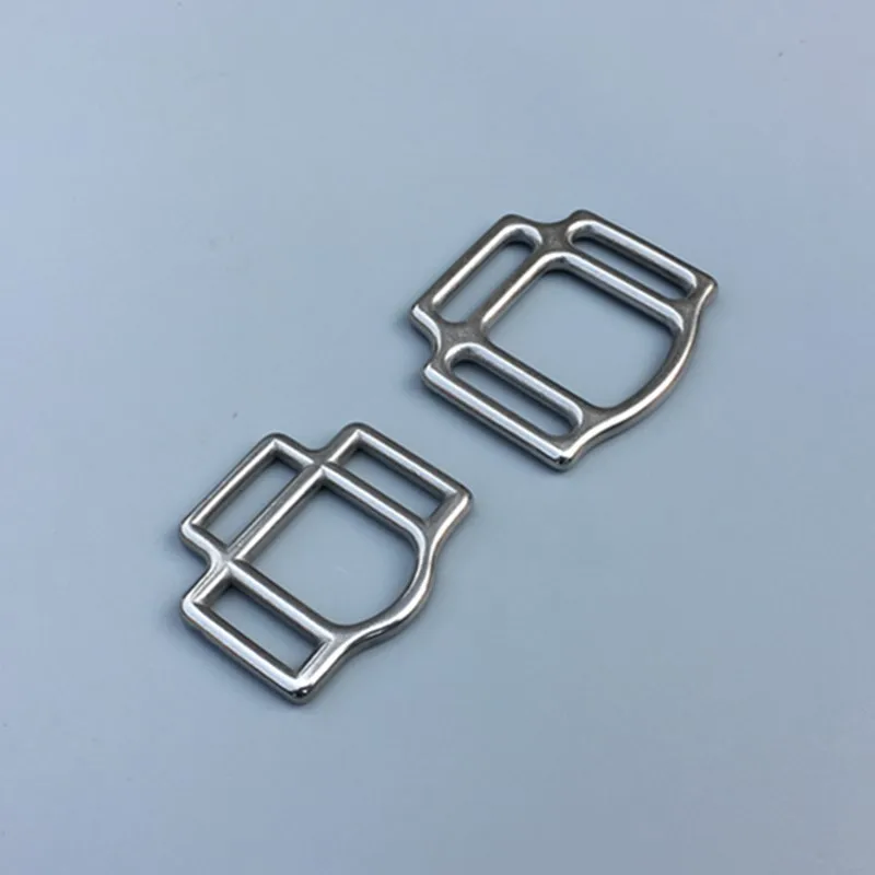 10pcs Stainless Steel Buckles Strong Halter Metal Buckle Square 3-Slots 20mm