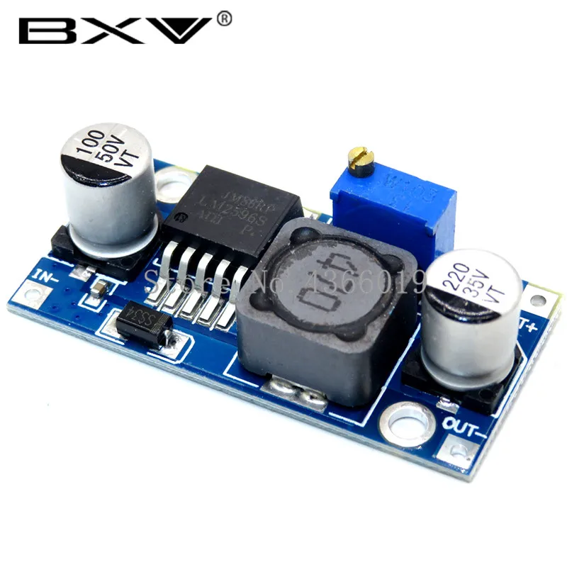 

100pcs 3A Voltage regulator lm2596 LM2596S DC-DC 3-40V adjustable step-down power Supply module