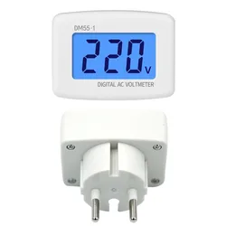 DM55-1 Digital AC Voltmeter AC 80-300V LCD Volt Meter Socket Voltage Tester Meter Header 110V 220V EU&US Plug Wall Flat 40% Off
