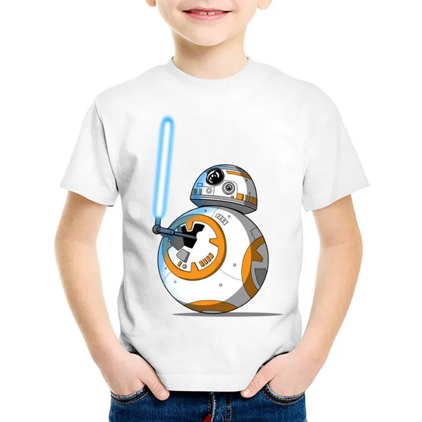 Fashion Print BB-8 On The Move Children clothes boy cartoon t shirt Funny kid T-shirts Kids  Alien girls graphic t shirts