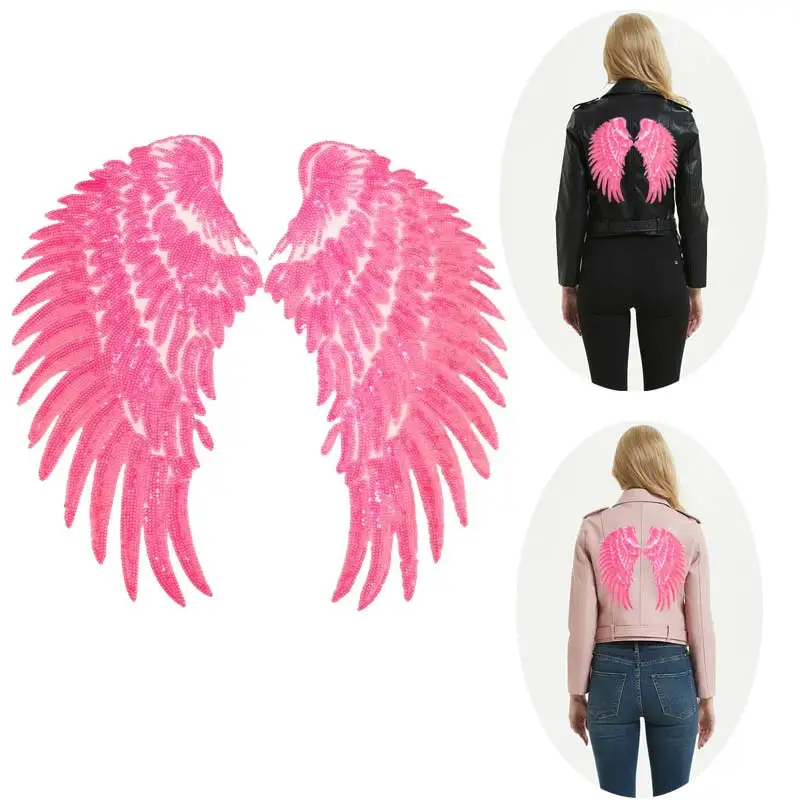 Angel Wings Patches for Clothing Big Patches For Clothing Large Patch Sequin Patch Diy Patch Sequin Applique Iron on Patch