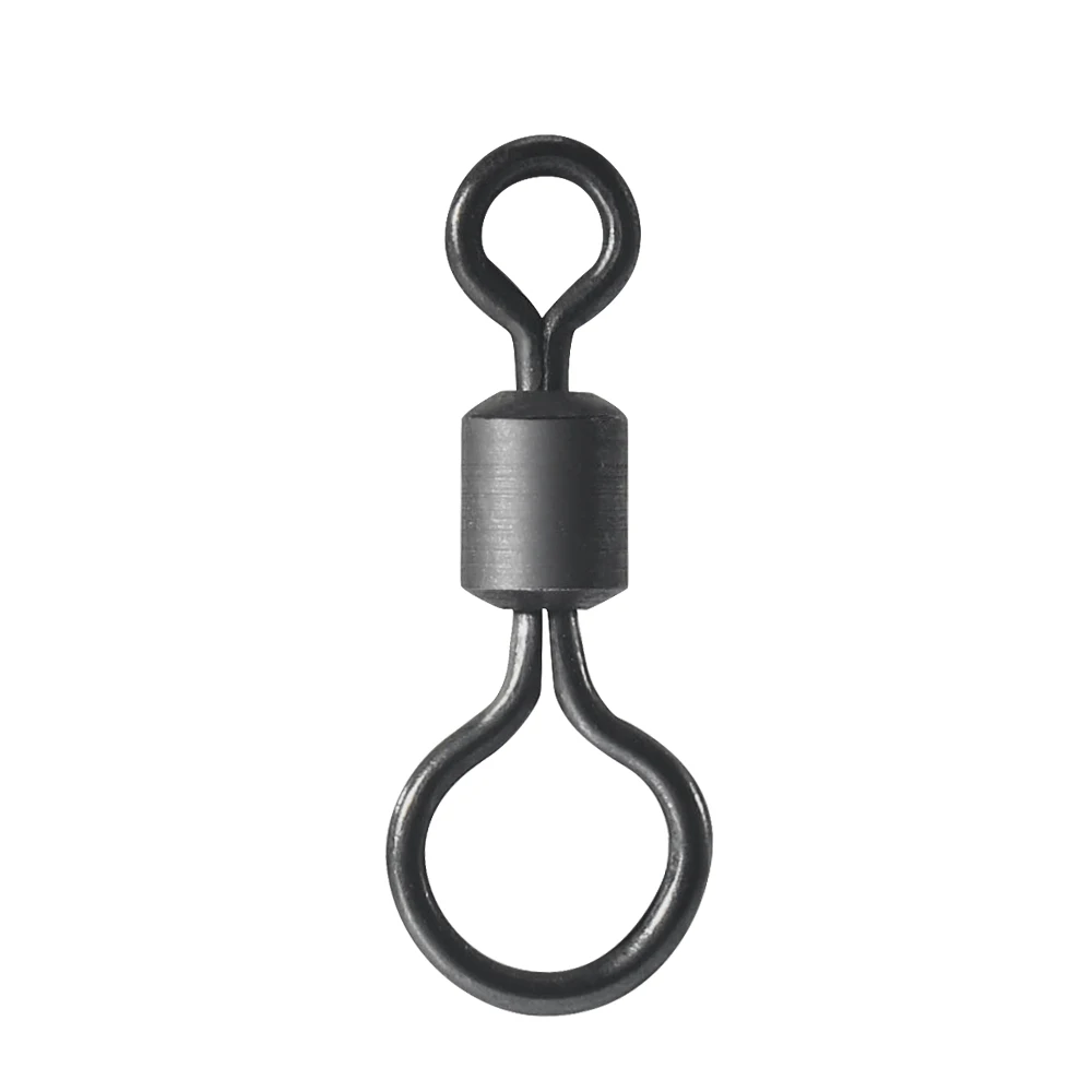 DNDYUJU 30pcs Big Eye Swivel Copper Making Heli-chod Swivels Matt Black Anti Glare Rolling Swivel Carp Fishing Tackle Rigs