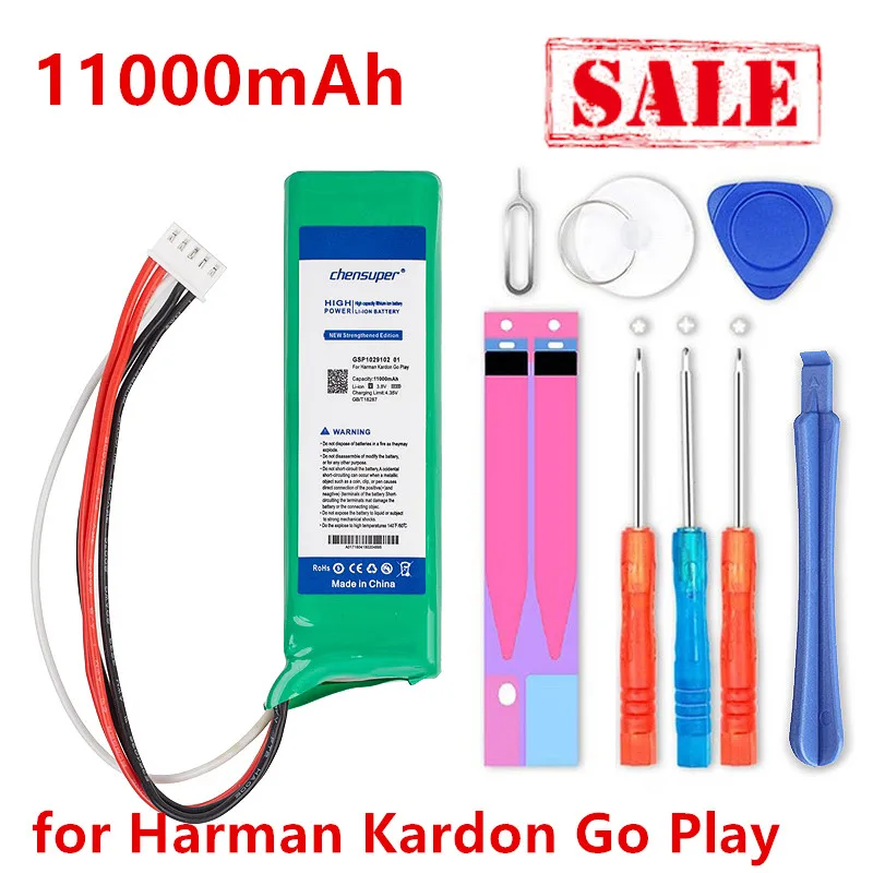 

NEW GSP1029102 01 11000mAh Battery for Harman Kardon Go Play Mini / Go Play Speaker Batteries + free gfit