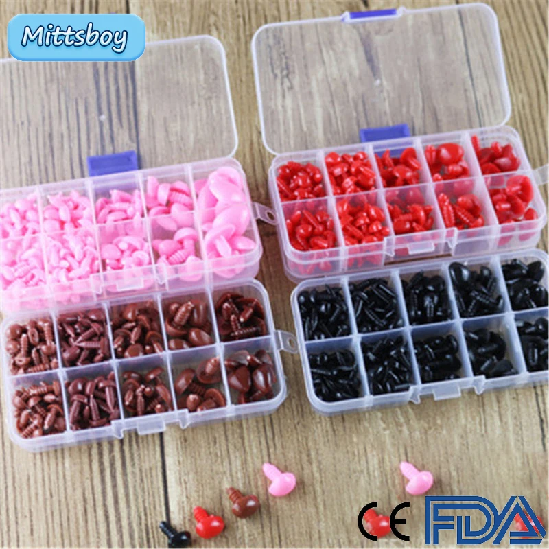 133Pcs Safety Nose Eyes Triangle Nose Plastic Eyes for Dolls Toys Crochet Bear Dolls Nose Eyes Amigurumi Making Accessories Toys