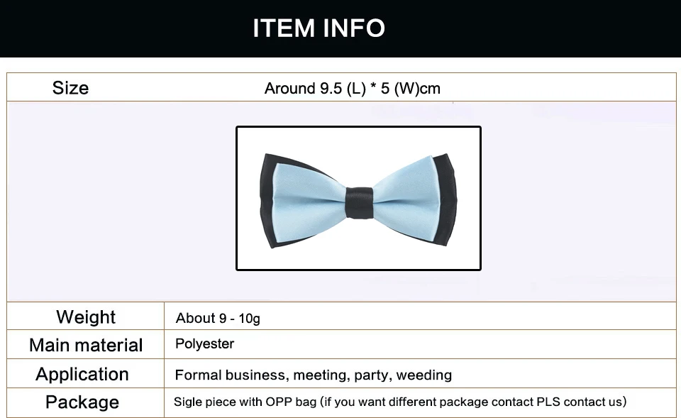 Elegante Baby-Fliege für Jungen und Mädchen, Modische Einfarbige Fliege für Kunstausstellungen, Partys, Geschenke, Baby Schwarz Blau Hochzeit Farbblockierung – Detail 1