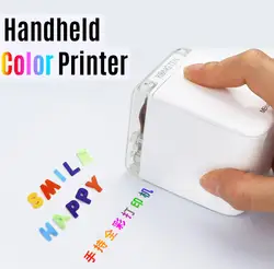 MBrush Handheld Color Printer Portable Mini Inkjet Printer Color Barcode Printers 1200dpi with Ink Cartridge for Customized Text