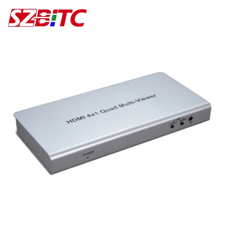 

SZBITC HDMI 4x1 Quad Multi-viewer HDMI Switcher 4 In 1 Out Video Seamless Switching full 1080P 3D IR For HDTV DVD PS3 STB PC