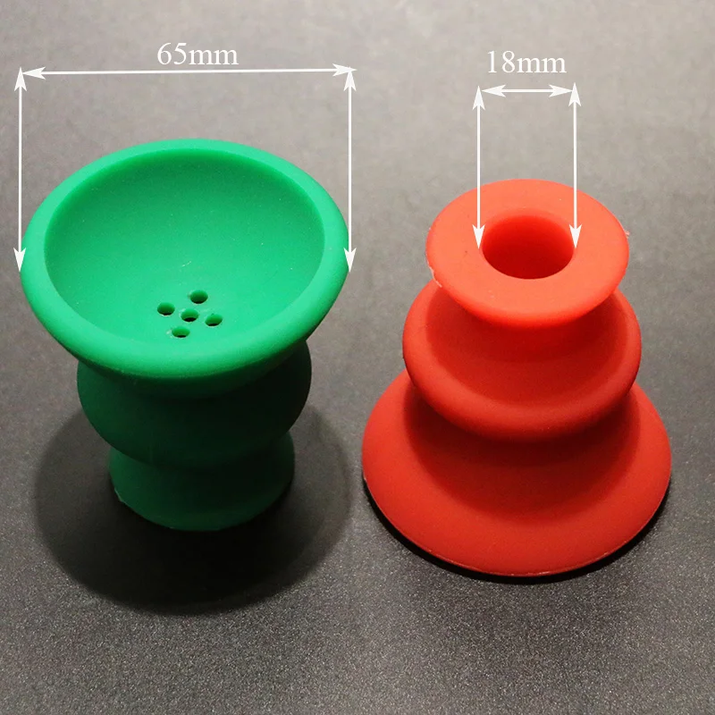 

Silicone Hookah Bowl Small Narguile Accessories Five Holes Nargile Head Yellow Green Black Water Pipe Cup Shisha Kit