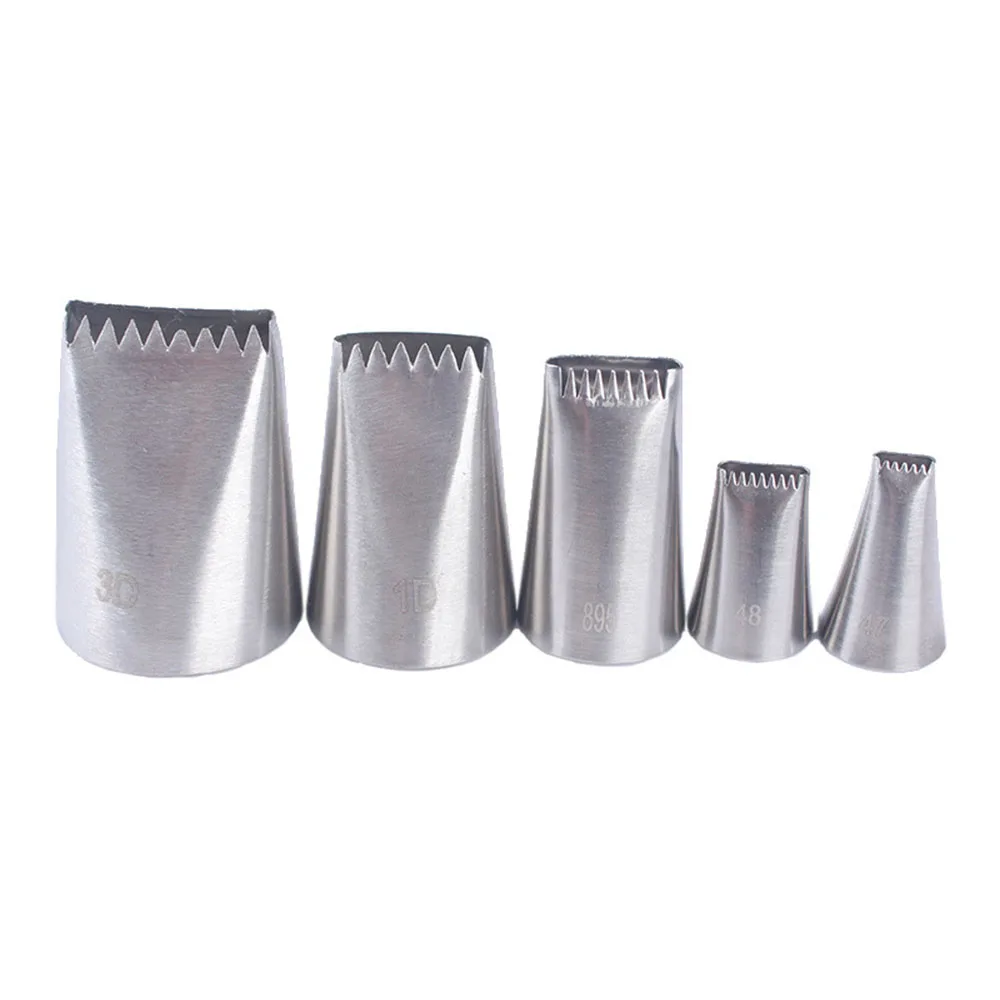 5Pcs/set Cake Icing Piping Nozzles Basket Weave Pastry Tips Cream Cupcake Stainless Steel Nozzle Sugar Craft Decorating Tools