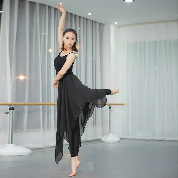 Dance Pant Adult Latin Pant Training Dress Irregular Modern Dance  Trousers for Women Ballroom Costume Practice Dancing Pants