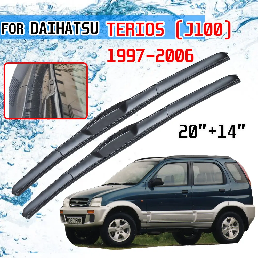 For Daihatsu Terios Bego Toyota Rush 1997~2006 J100 Accessories Windscreen Wiper Blade Brushes Wipers for Car 1998 1999 2000