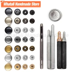 25Set 201/203 Snap Fasteners Button Metal Press Snaps Studs Optional Installation Tools For Cloth Garment Bag Shoes Leathercraft