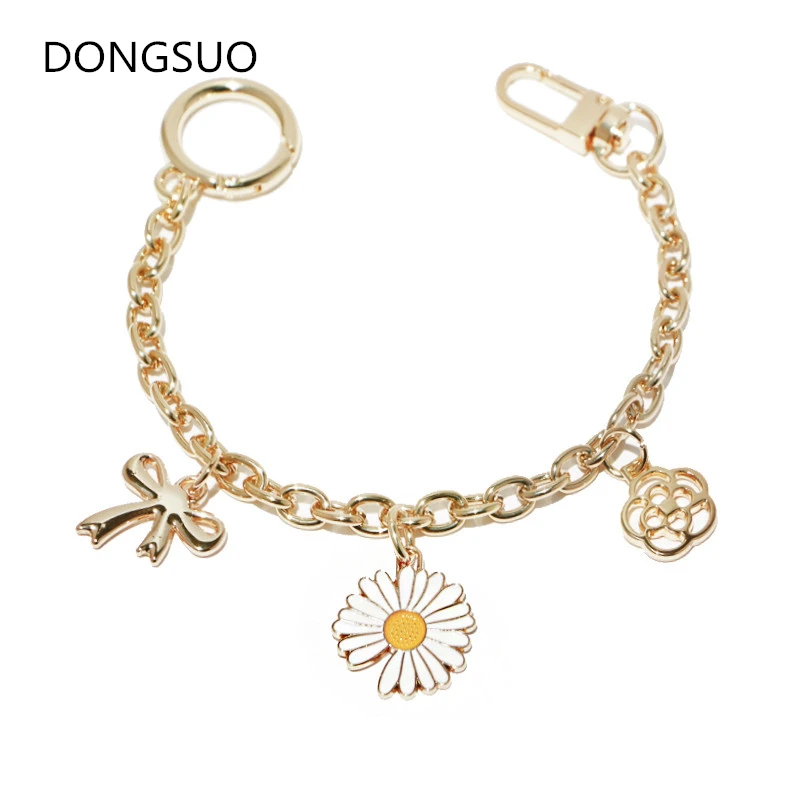 Designer chain strap with flower gold metal chain charms ornament for handbag bag Accessories Hardware high quality